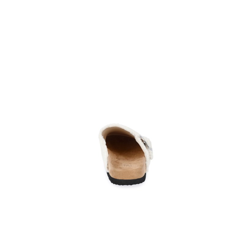 Time And Tru Women's Faux Shearling Buckle Clogs