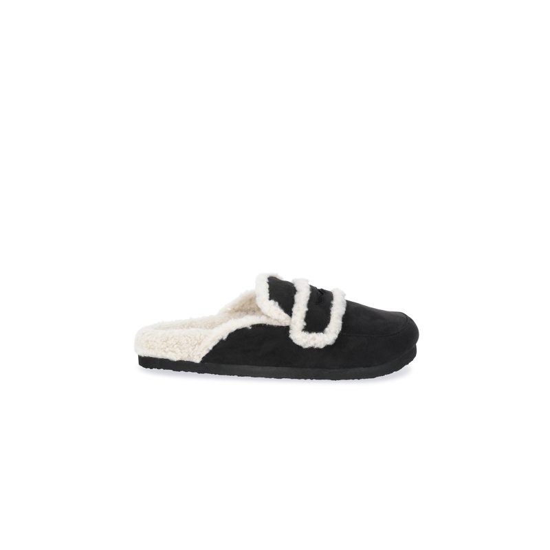 Time And Tru Women's Faux Shearling Slide On Loafers