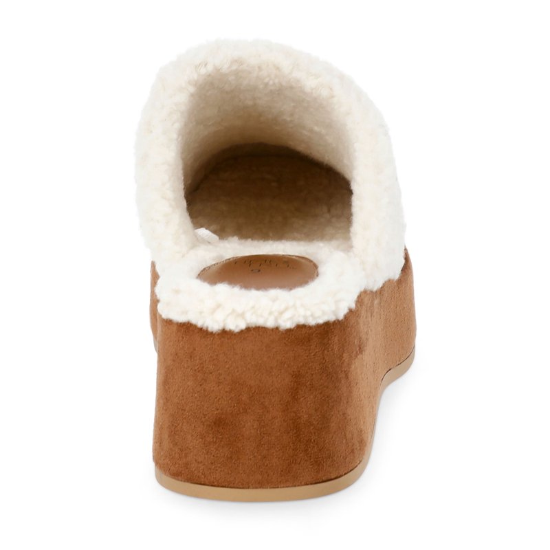 Time And Tru Women's Faux Shearling Wedge Clogs
