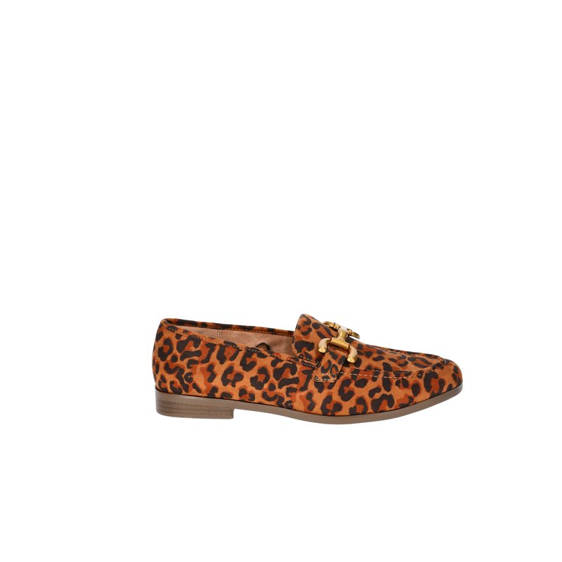 Time And Tru Women's Leopard Faux Suede Loafers With Buckles