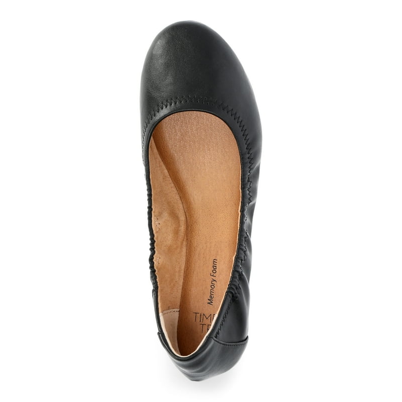Time And Tru Women’s Scrunch Ballet Flats Sizes 6-11 Wide Width Available