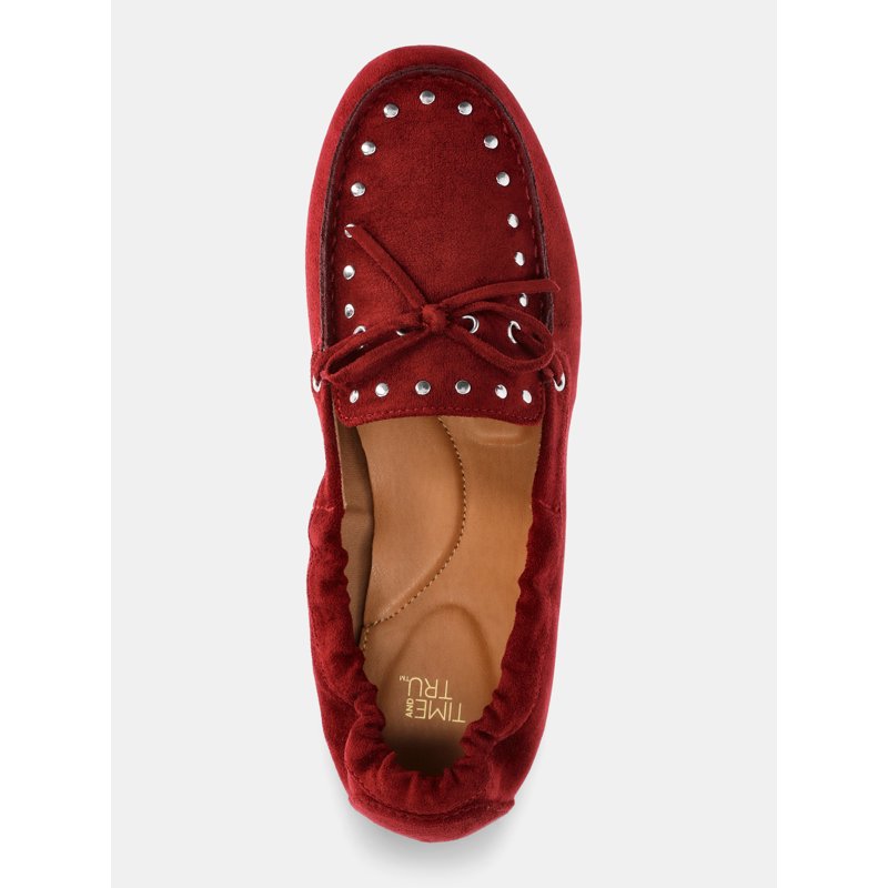 Time And Tru Women's Studded Faux Suede Moccasin Loafers