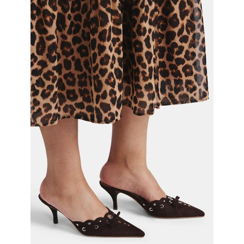 Time And Tru Women's Studded Kitten Heel Mules