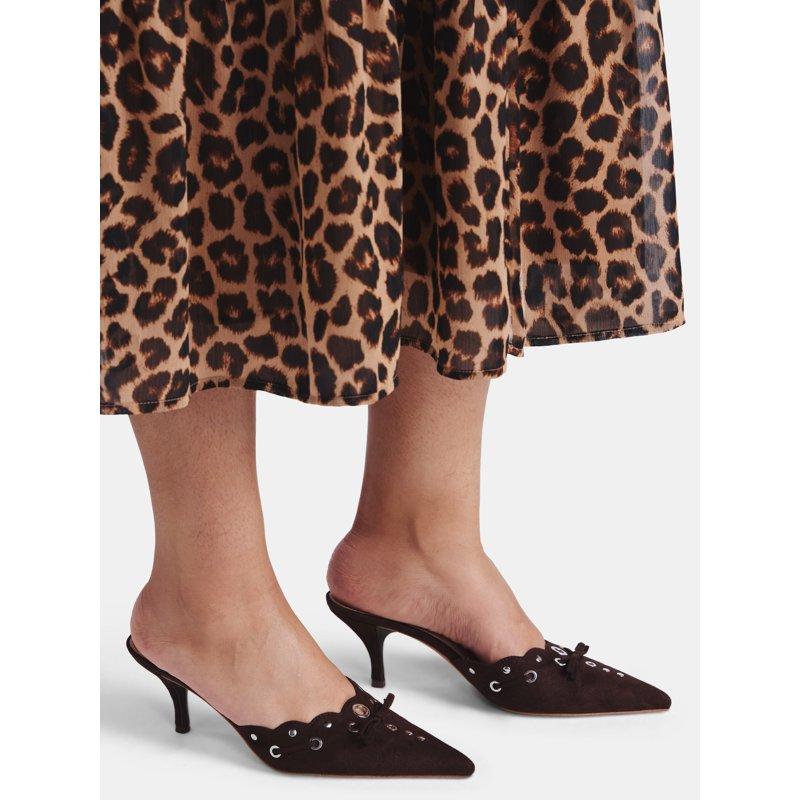 Time And Tru Women's Studded Kitten Heel Mules