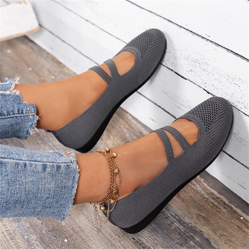 TOWED22 Women Flats Women's Flats Shoes Round Toe Flats Flats Shoes Women Ballet Flats For Women Dressy Shoes Flats Grey