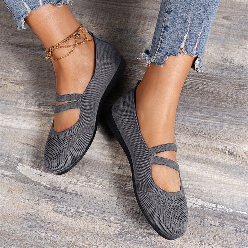 TOWED22 Women Flats Women's Flats Shoes Round Toe Flats Flats Shoes Women Ballet Flats For Women Dressy Shoes Flats Grey