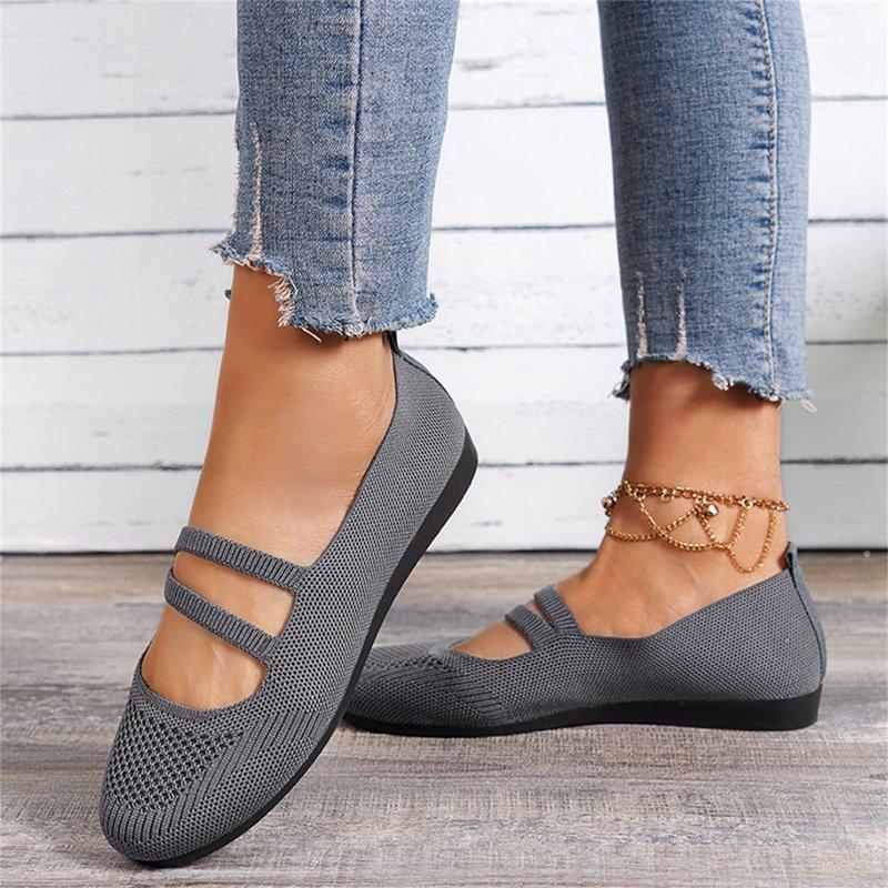 TOWED22 Women Flats Women's Flats Shoes Round Toe Flats Flats Shoes Women Ballet Flats for Women Dressy Shoes Flats Grey