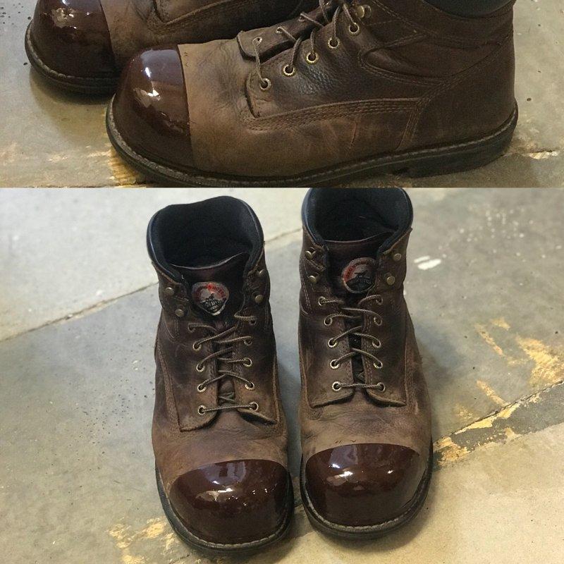 Tuff Toe Boot Protector Guard Cover Dip Non-Conductive Shoe Repair Glue Adhesive Form Brown