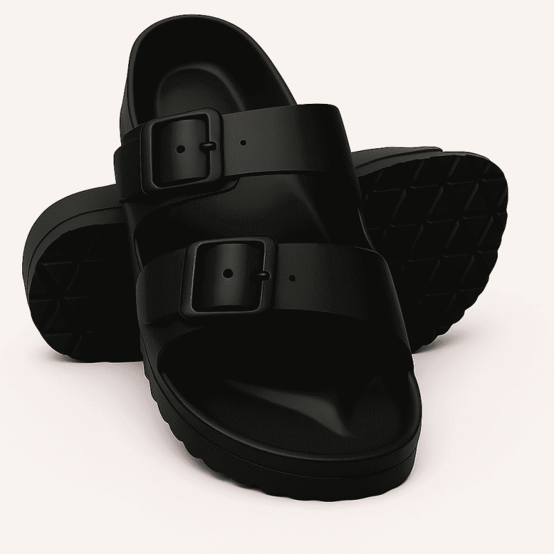 TX102 Men’s Sandals – Arch Support Slide Sandals with Adjustable Buckle Straps Soft Cushioned Footbed Non-Slip Sole Open Toe Comfort for Indoor Outdoor & Everyday Use