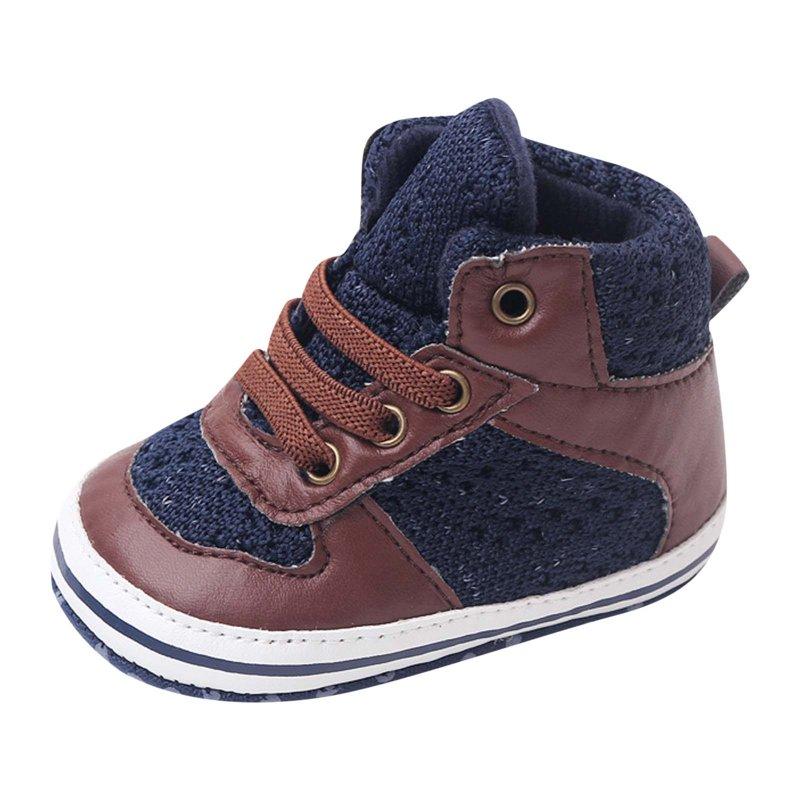 Ulitacool Shoes For Boys 0-6 Months Unisex Baby Sneakers Non Summer Rubber Sole First Walkersflat Sole Round Head High Top Lace Up Colorblock Sports Shoes Adorbale Dailywear Brown