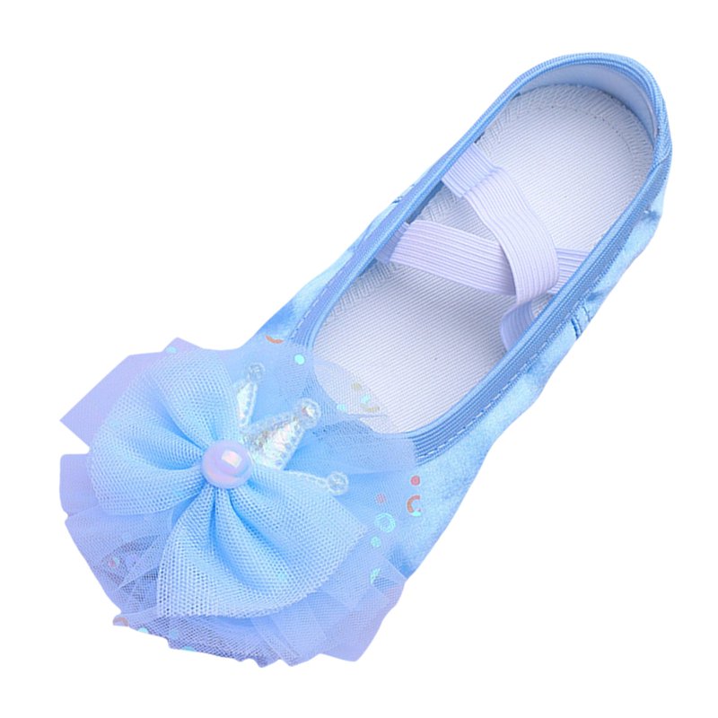 Utlike Girls Ballet Shoes Children Dance Shoes Ballet Performance Lace Bow Yoga Shoes Cosy Footwear Blue