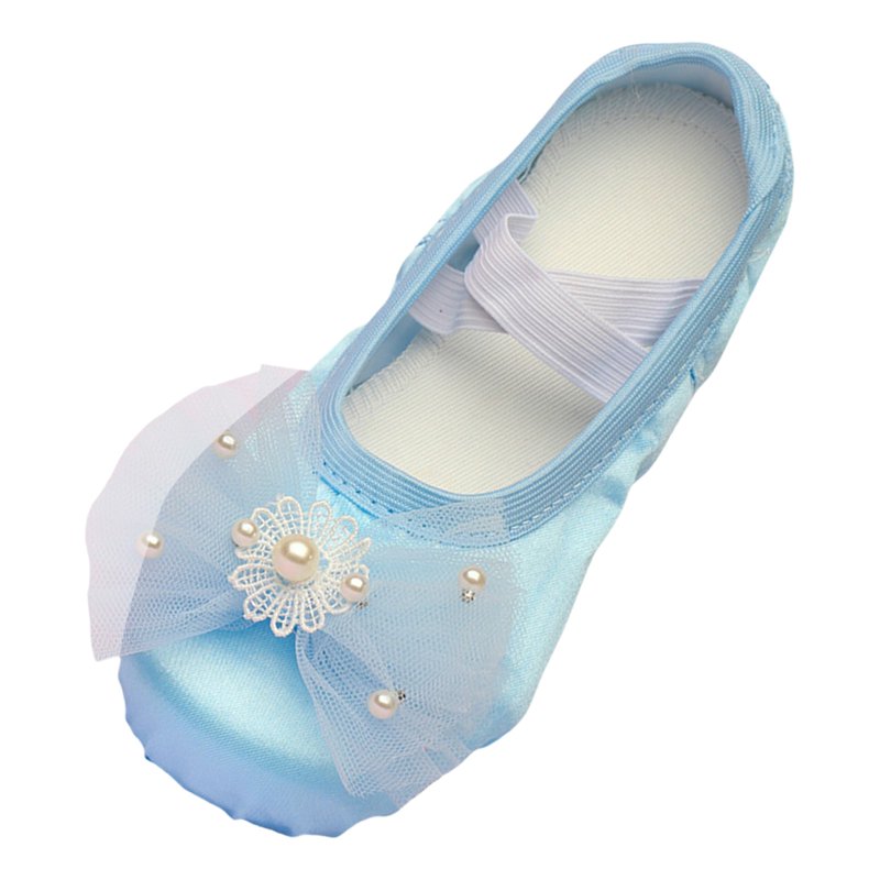 Utlike Girls Ballet Shoes Children Dance Shoes Ballet Performance Lace Bow Yoga Shoes Popular Footwear Blue