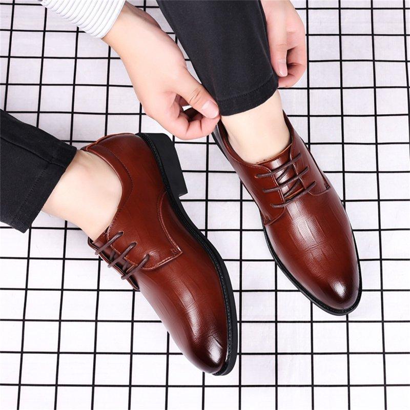Vedolay Men's Oxfords Comfortable Shoe Shoes Lace Suit Business Men Leather Shoes Male Casual Dress Mens Dress Slip On Shoes Leather(Brown 12)