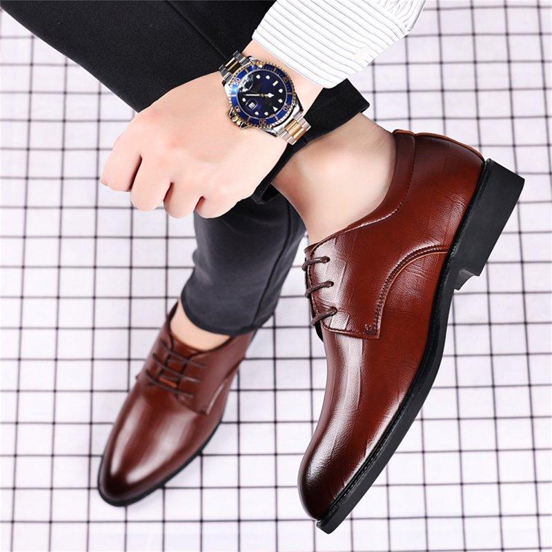Vedolay Men's Oxfords Comfortable Shoe Shoes Lace Suit Business Men Leather Shoes Male Casual Dress Mens Dress Slip On Shoes Leather(Brown 12)