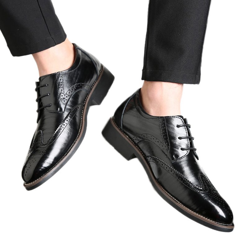 Vedolay Men's Oxfords Men's Dress Shoes Leather Formal Business Oxford Shoes Retro Dress Shoes For Men(Black 12.5)