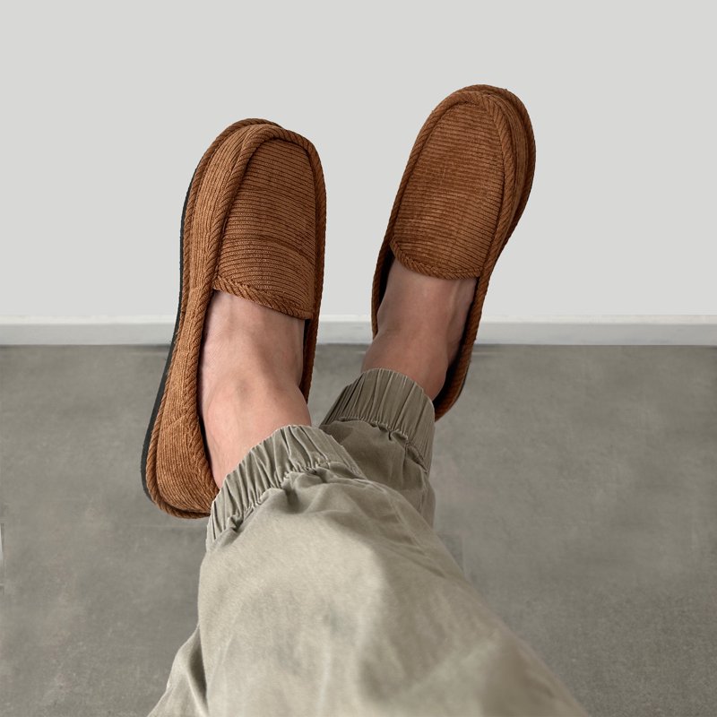 Ventana Men’s Corduroy Slippers Moccasin House Shoes