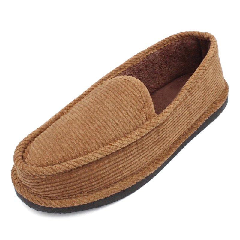 Ventana Men’s Corduroy Slippers Moccasin House Shoes