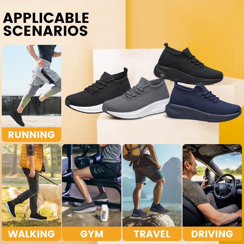 Vibdiv Mens Slip On Walking Shoes Comfort Lightweight Breathable Sock Shoes Non Slip Mesh Casual Workout Tennis Gym Running Sneakers Black Size 9