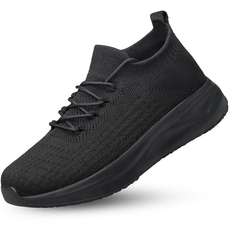 vibdiv Mens Slip on Walking Shoes Comfort Lightweight Breathable Sock Shoes Non Slip Mesh Casual Workout Tennis Gym Running Sneakers Black Size 9