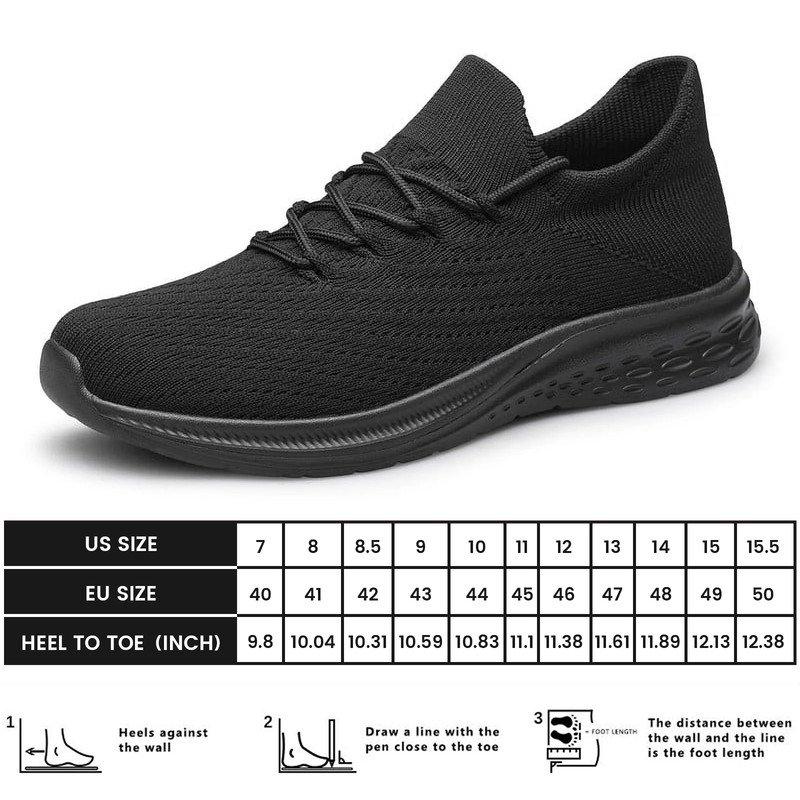 Vibdiv Mens Slip On Walking Shoes Lightweight Breathable Non Slip Running Shoes Comfortable Fashion Sneakers For Men All Black Size 11