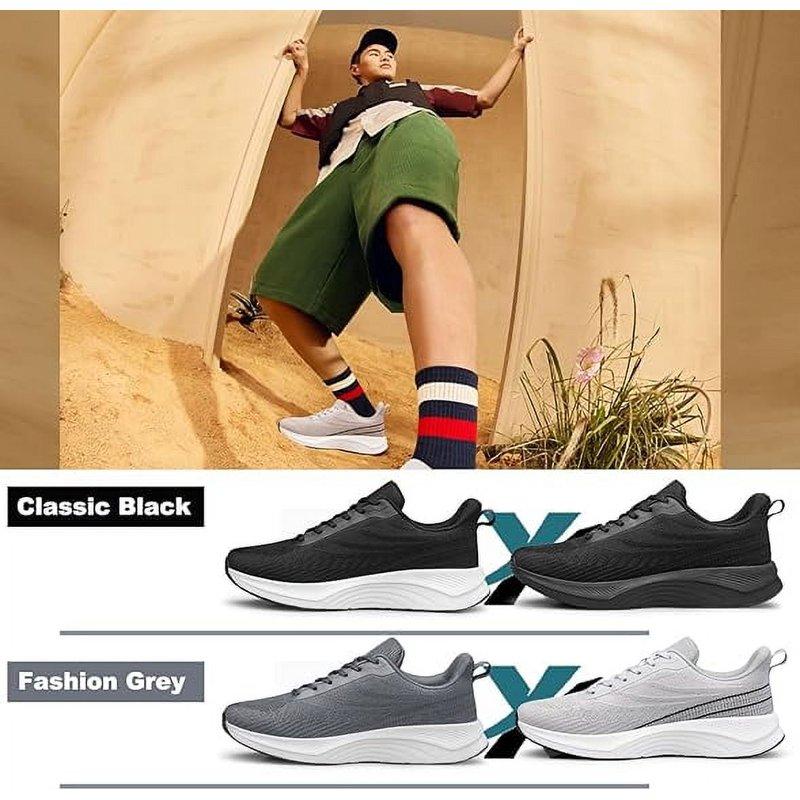 Vibdiv Walking Shoes Men Lightweight Breathable Running Tennis Athletic Gym Workout Cross Training Slip On Sneakers All Black Size 8