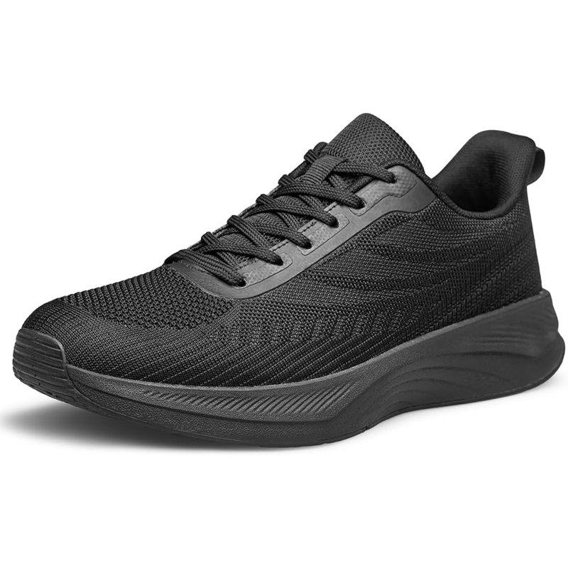 vibdiv Walking Shoes Men Lightweight Breathable Running Tennis Athletic Gym Workout Cross Training Slip on Sneakers All Black Size 8