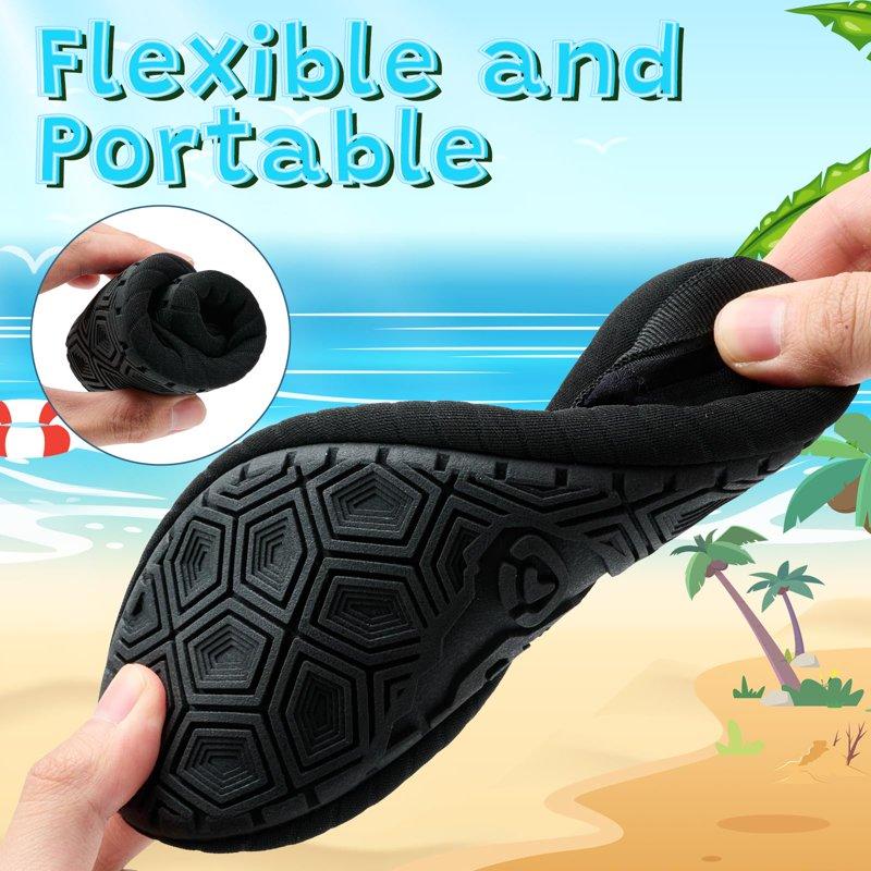 VIFUUR Kids Water Shoes Girls Boys Quick Dry Aqua Socks For Beach Swim Outdoor Sports Black