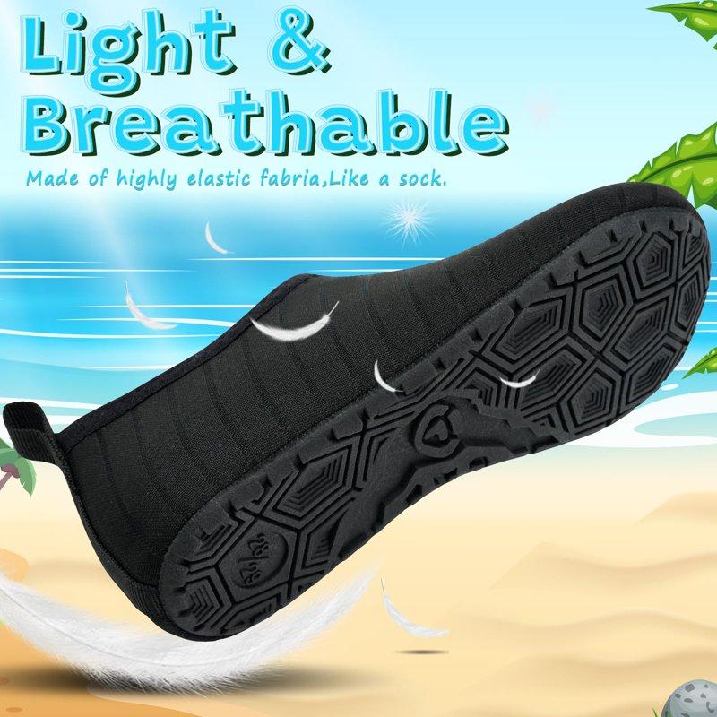 VIFUUR Kids Water Shoes Girls Boys Quick Dry Aqua Socks For Beach Swim Outdoor Sports Black