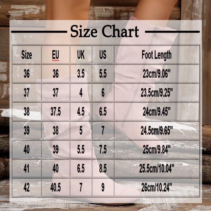 Viluyesy Womens Slouch Boots Flat Heels Mid Wide Calf Zipper Ladies Fall Winter Fashion Boots Beige US8.5