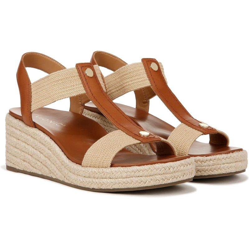 Vionic Calera Women's Sandals Camel Brown Leather Size 12 M