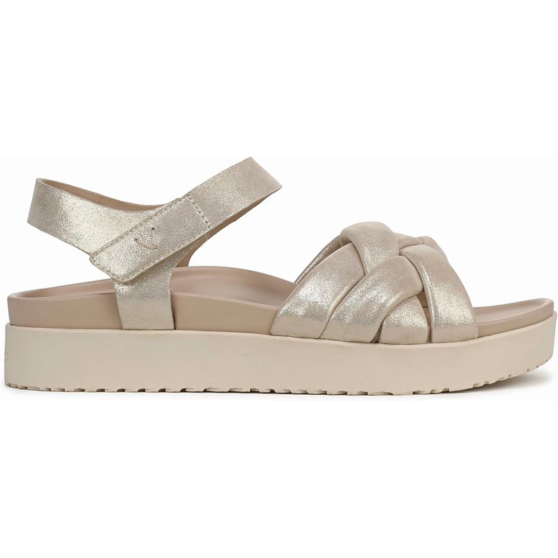 Vionic Women's Rosa Strappy Sandal Gold Leather 7.5W