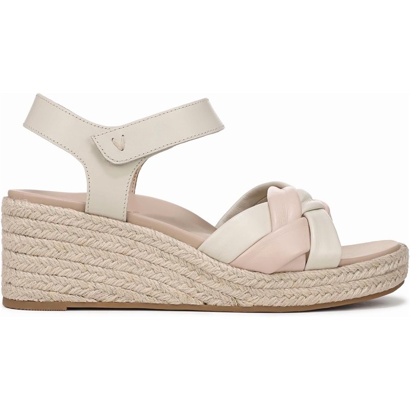 Vionic Women's Saratoga Espadrille Wedge Sandal Cream/Cameo Rose 8.5W
