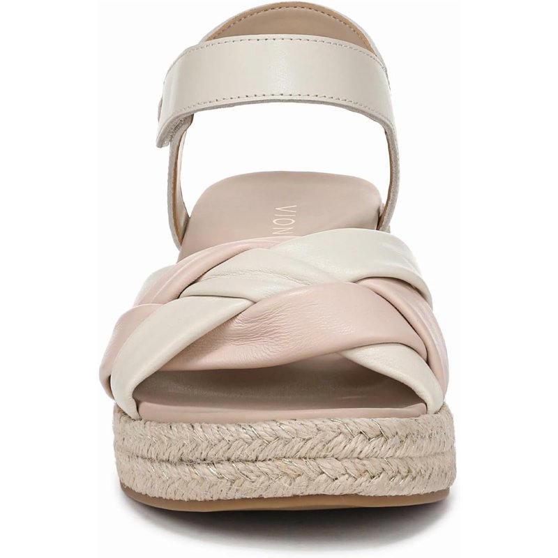 Vionic Women's Saratoga Espadrille Wedge Sandal Cream/Cameo Rose 8.5W