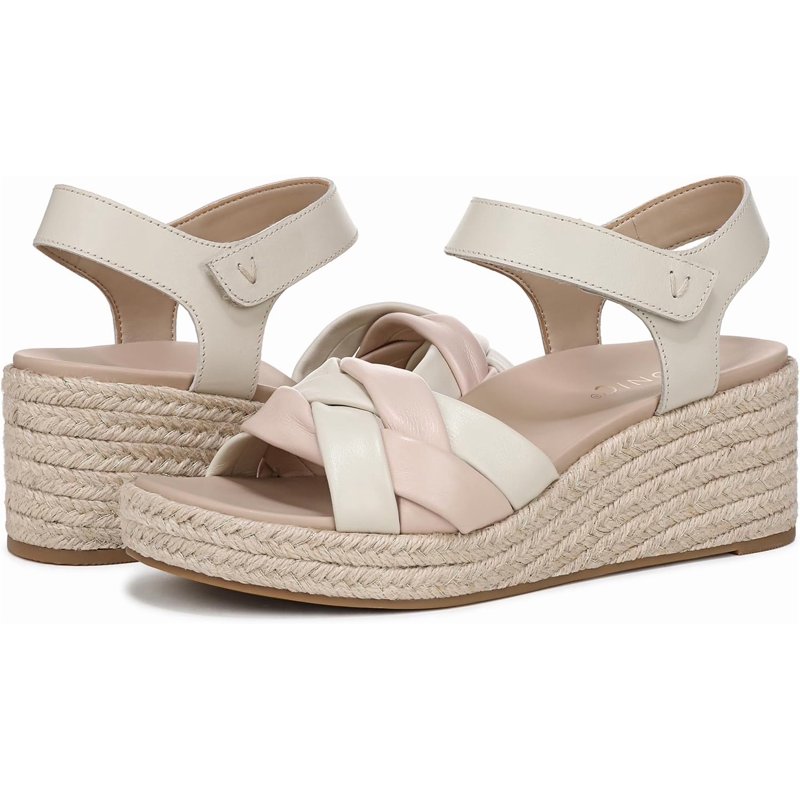 Vionic Women's Saratoga Espadrille Wedge Sandal Cream/Cameo Rose 8.5W