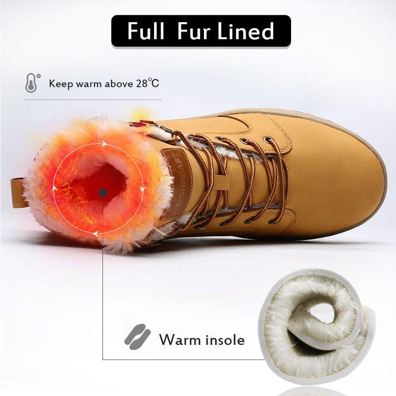 Visionreast Men Womens Winter Snow Boots Insulated Outdoor Hiking Shoes Faux Fur Lined Warm Boots