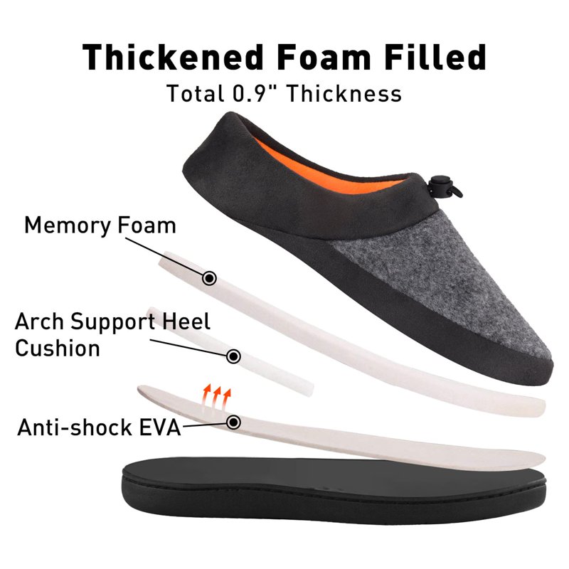 VONMAY Men's Slippers House Shoes Anti-skid Slippers Memory Foam Indoor Outdoor