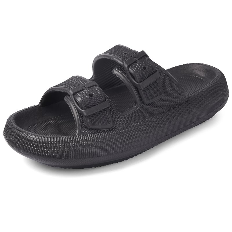 VONMAY Unisex Slides Sandals Thick Sole Pillow Sandals With Adjustable Double Buckle