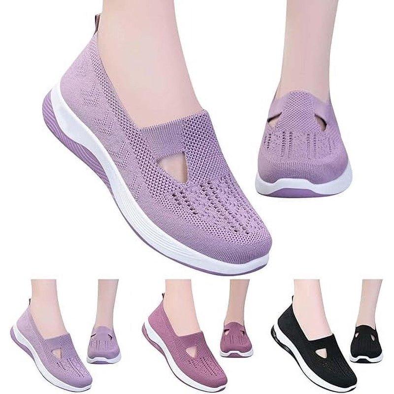 Willtoo Women's Woven Orthopedic Breathable Soft Shoes Go Walking Slip On Diabetic Foam Shoes Hands Free Slip In Sneakers Arch Support Khaki