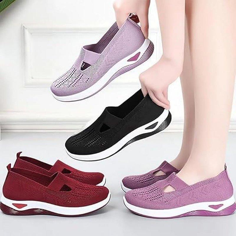 Willtoo Women's Woven Orthopedic Breathable Soft Shoes Go Walking Slip On Diabetic Foam Shoes Hands Free Slip In Sneakers Arch Support Khaki
