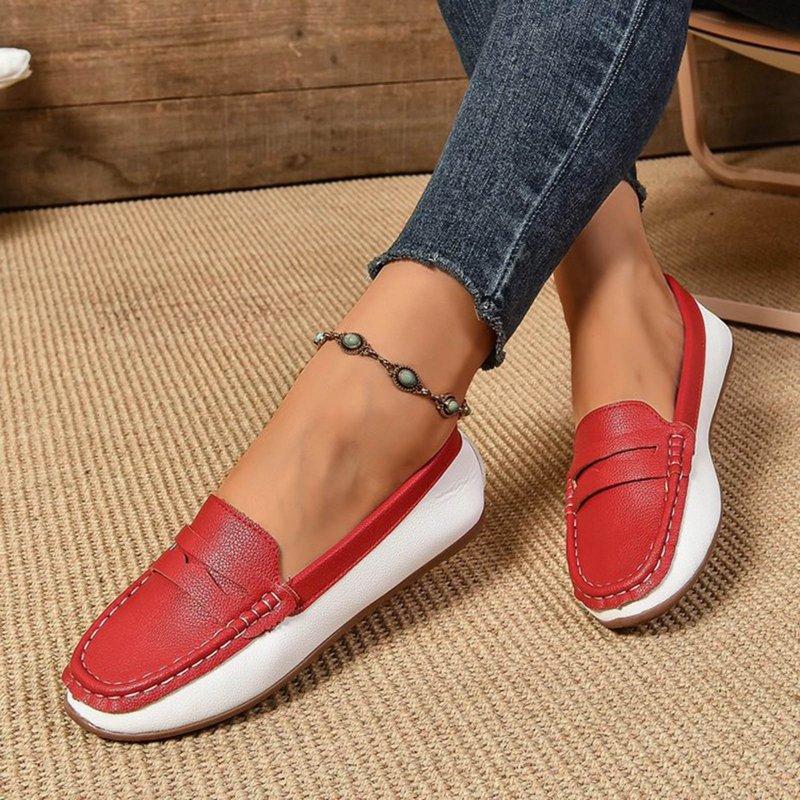 Women's Comfortable & Lightweight Leather Penny Loafers Slip-Ons Cute Business Casual Dress Shoes Work Office Flats Everyday Walking Shoes Driving For Women