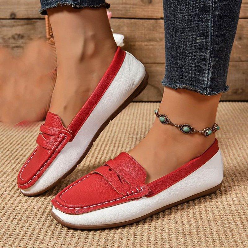 Women's Comfortable & Lightweight Leather Penny Loafers Slip-Ons Cute Business Casual Dress Shoes Work Office Flats Everyday Walking Shoes Driving For Women