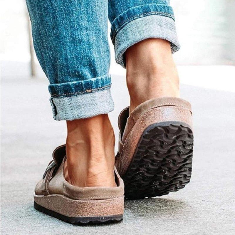 Womens Clogs Cow Suede Soft Footbed Unisex For Men Women Cork Clog Antislip Sole Slippers Mules Sandals With Adjustable Buckle