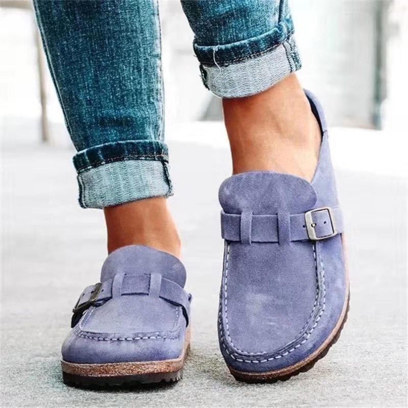 Womens Clogs Cow Suede Soft Footbed Unisex for Men Women Cork Clog Antislip Sole Slippers Mules Sandals with Adjustable Buckle
