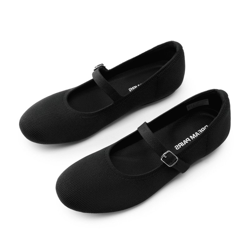 Womens mary jane ballet flats comfortable knit dress shoes with arch support for work or casual wear