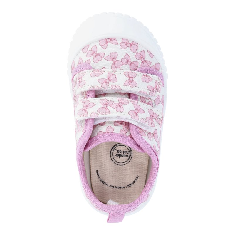 Wonder Nation Baby And Toddler Girls Two Strap Bump Toe Sneakers