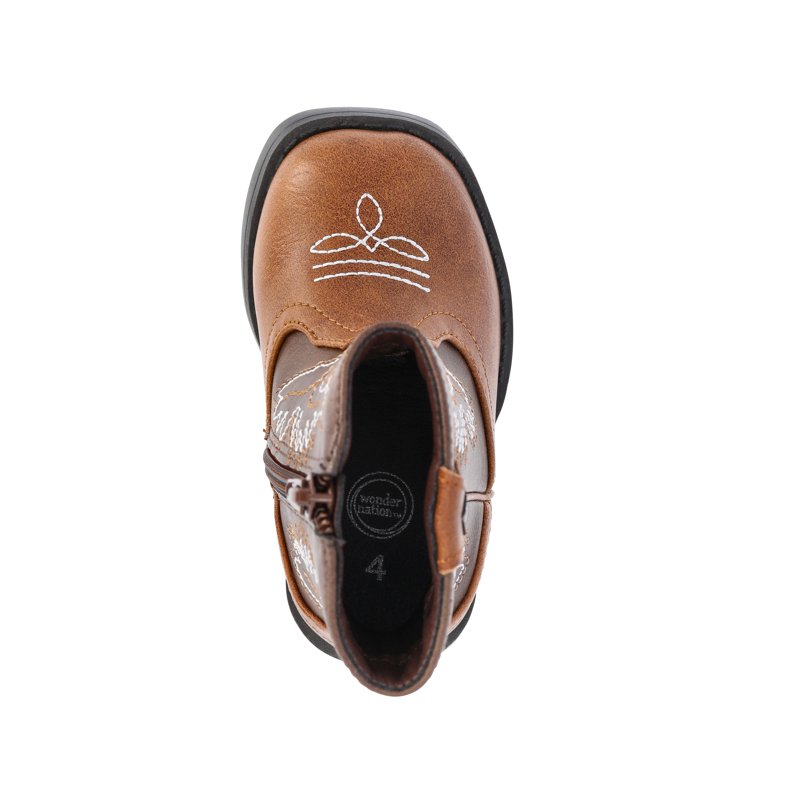 Wonder Nation Baby Boys Faux Leather Western Boots