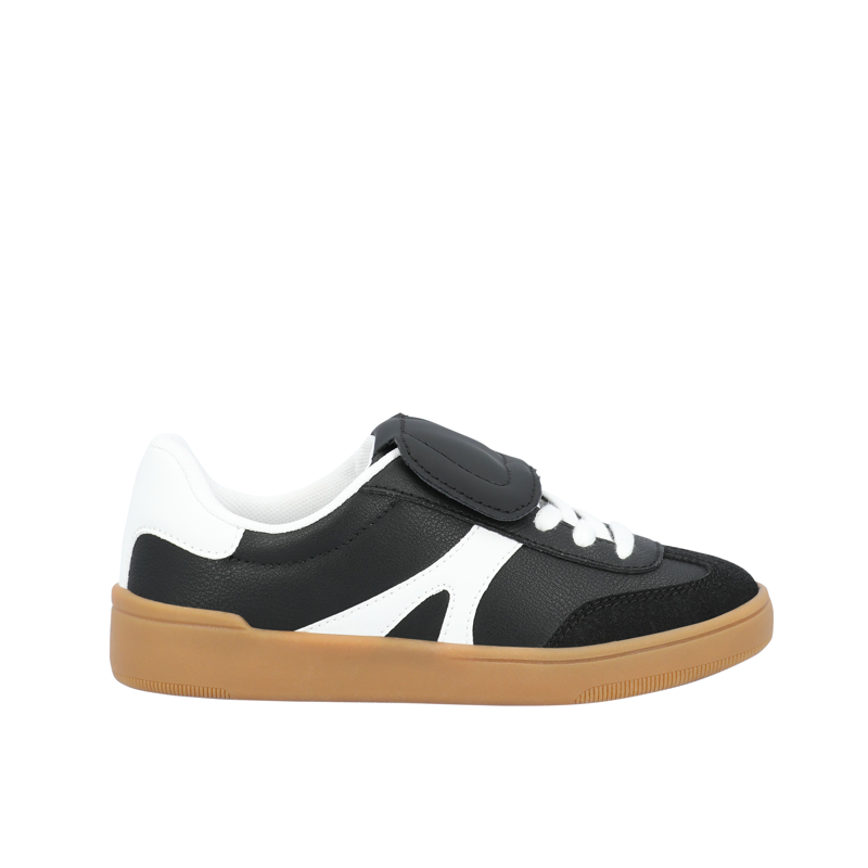 Wonder Nation Boys Faux Leather Sporty Sneakers With Fold Down Tongue