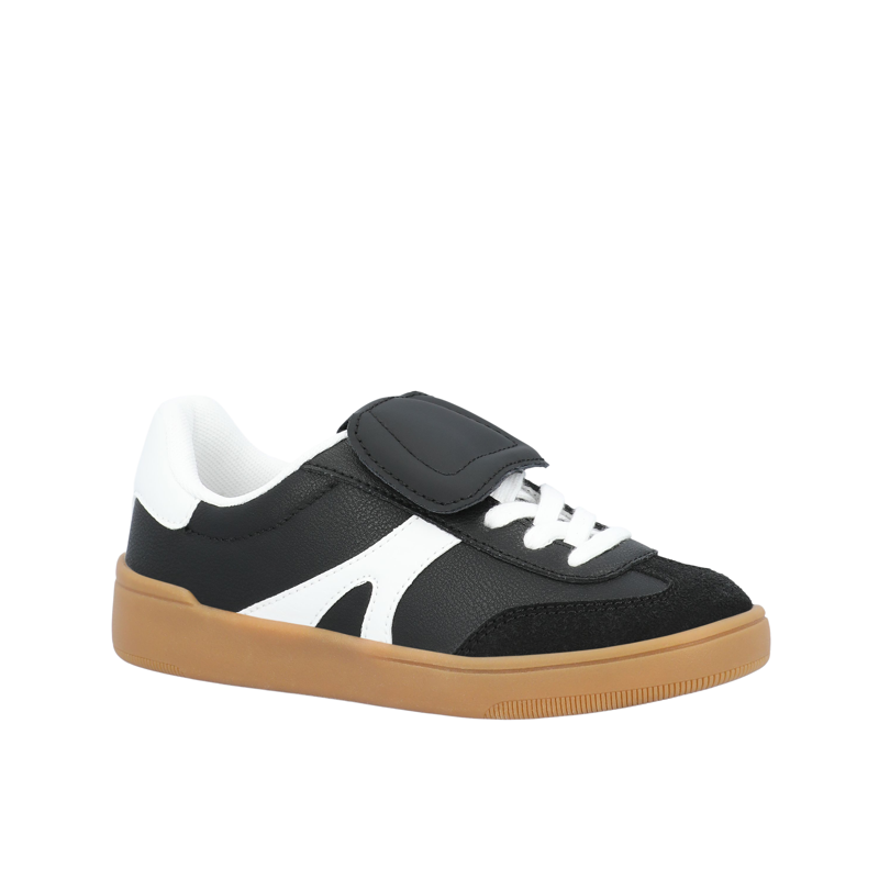 Wonder Nation Boys Faux Leather Sporty Sneakers with Fold Down Tongue