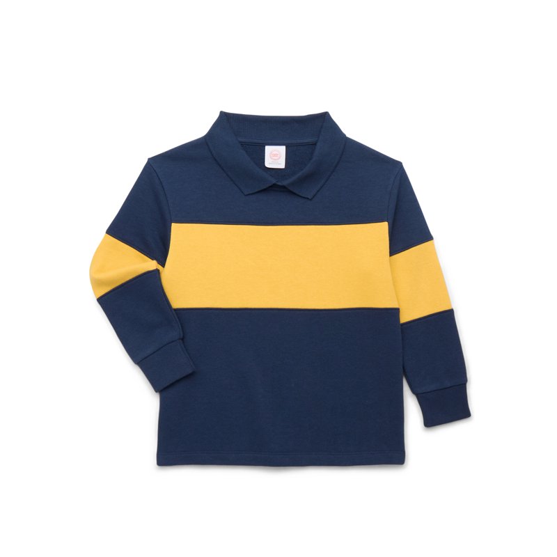 Wonder Nation Boys Striped Rugby Sweatshirt Sizes 4-16 & Husky