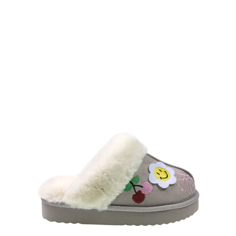 Wonder Nation Girls Scuff Slippers With Faux Fur Trim